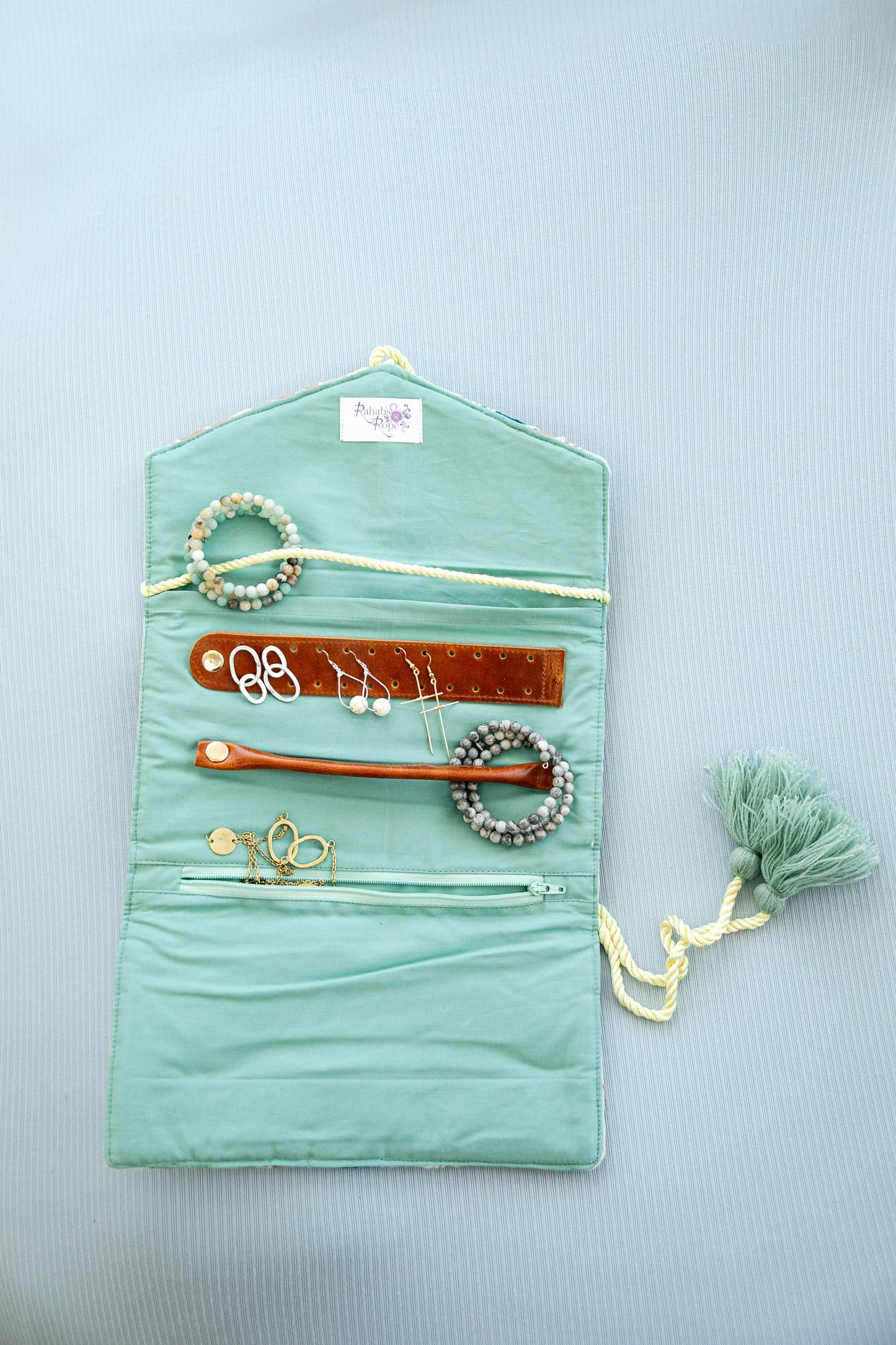 Embroidered velvet jewelry organizer (4 colors!) from South Asia