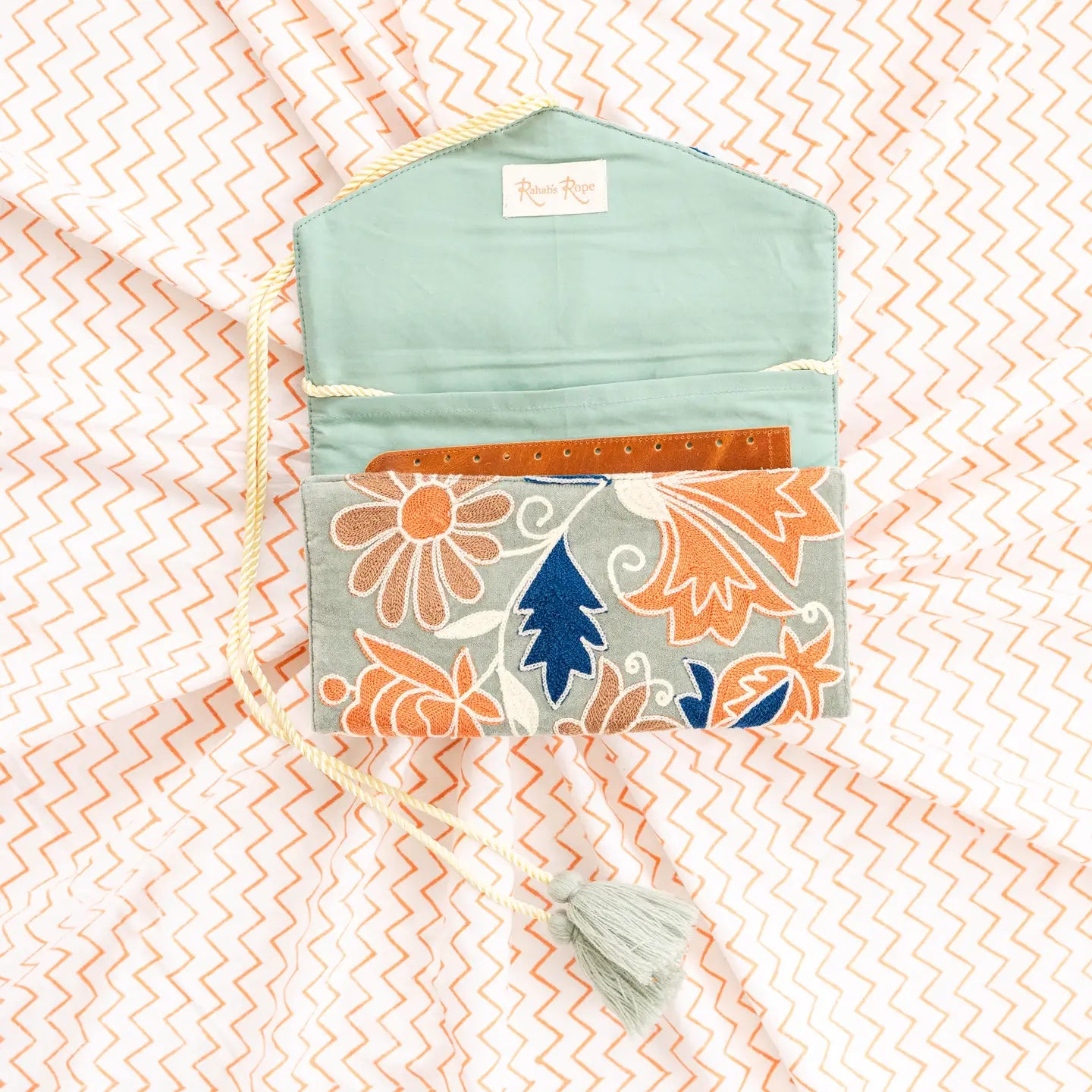 Embroidered velvet jewelry organizer (4 colors!) from South Asia