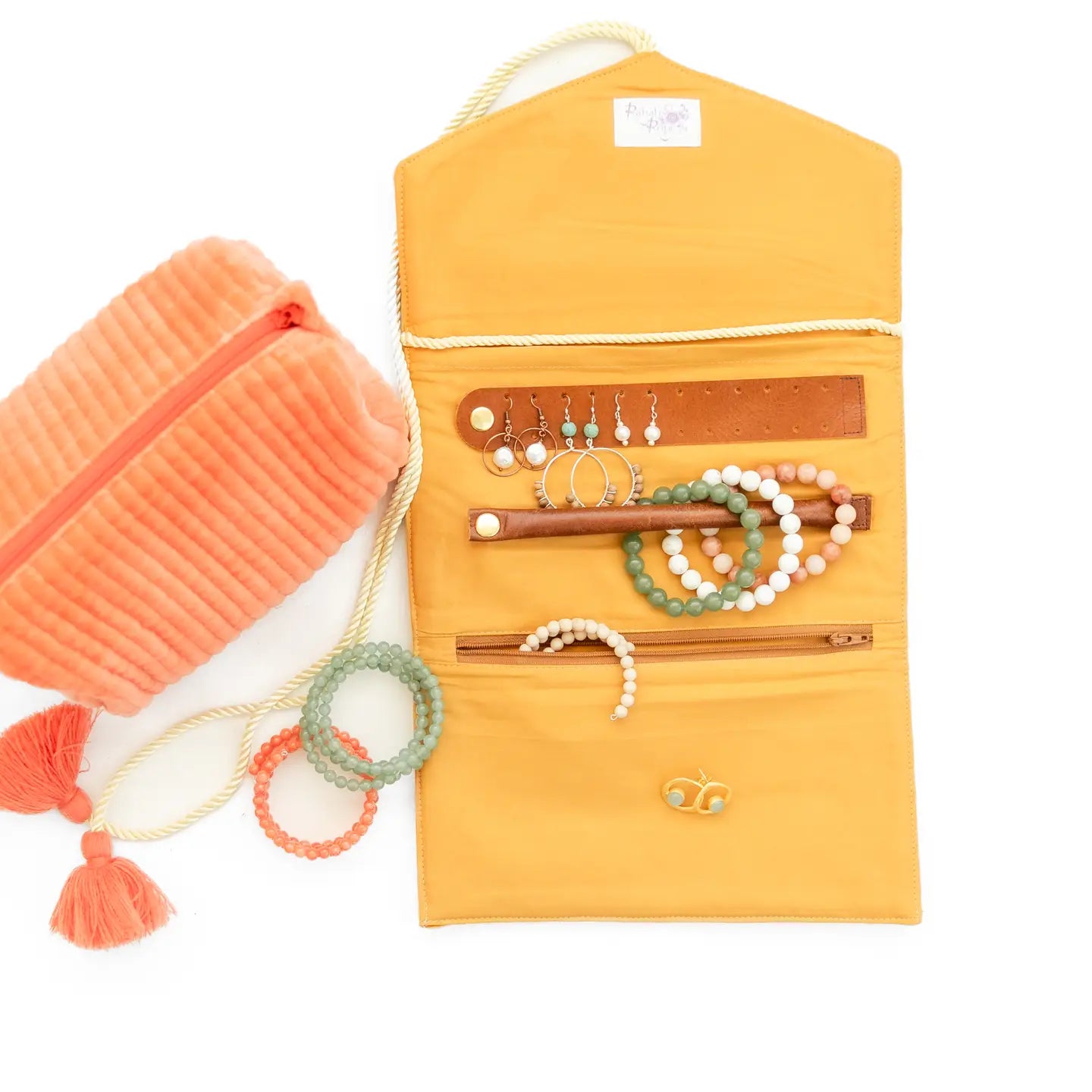 Embroidered velvet jewelry organizer (4 colors!) from South Asia