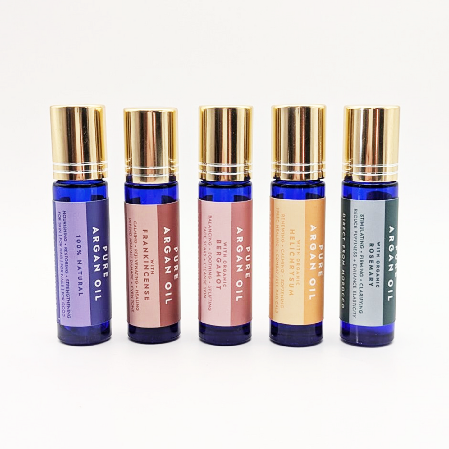 Argan Oil Roller Ball Set of 5 w/ Essential Oils