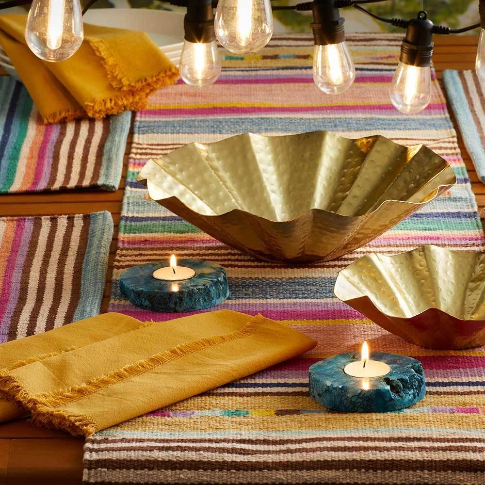 Festival woven table runner from India