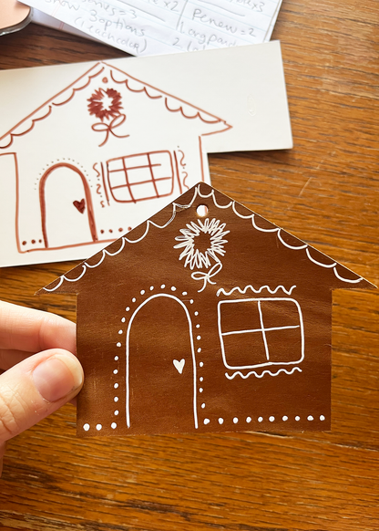 DIY Leather Gingerbread House Ornament-Making Kits from India