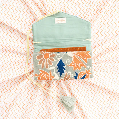 Embroidered velvet jewelry organizer (4 colors!) from South Asia