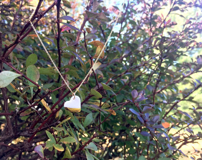 Porcelain + 22K gold heart necklace from Myanmar