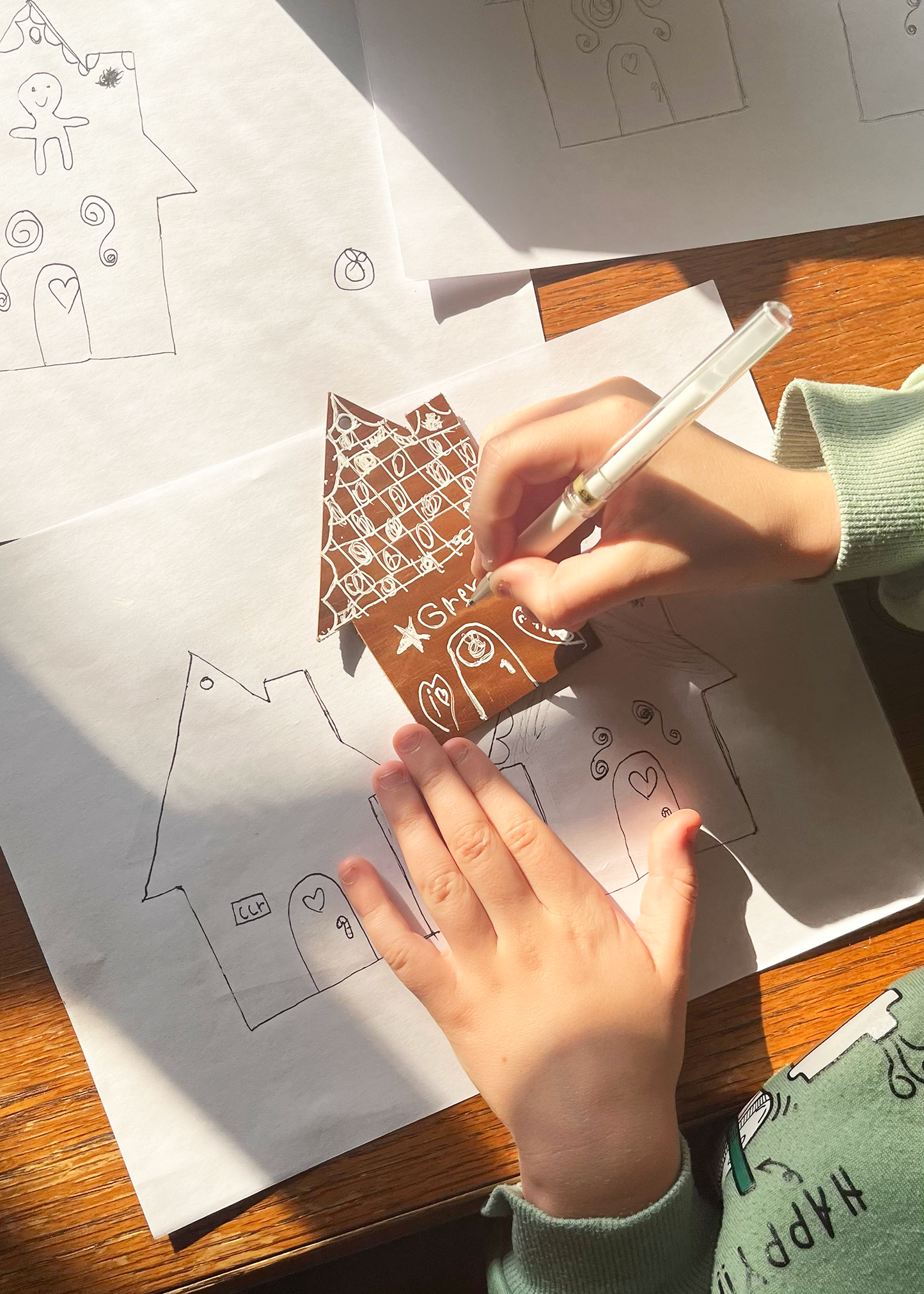 DIY Leather Gingerbread House Ornament-Making Kits from India