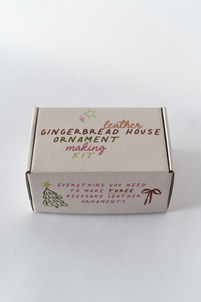 DIY Leather Gingerbread House Ornament-Making Kits from India