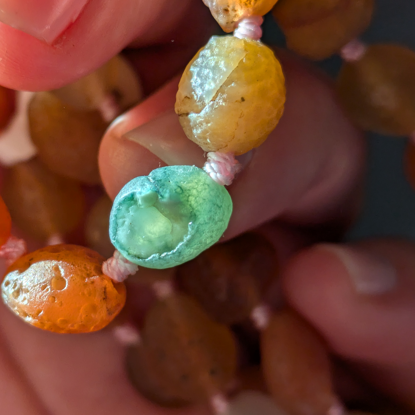 Gobi Desert Agate Necklace from Mongolia