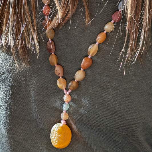 Gobi Desert Agate Necklace from Mongolia