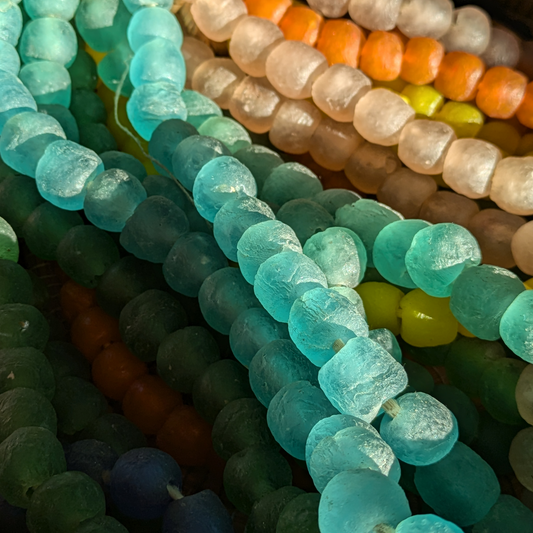 Recycled Glass Bead Strands from Ghana