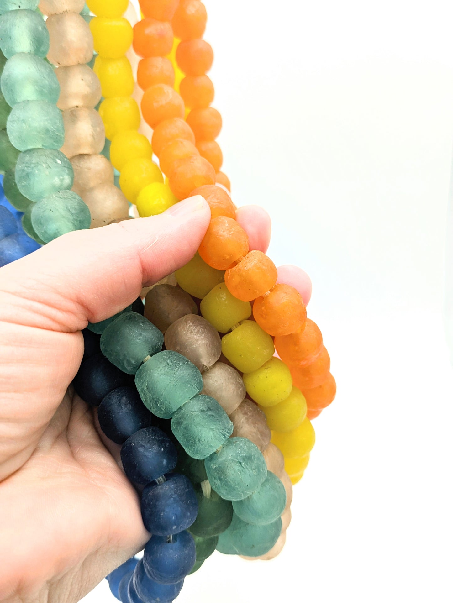 Recycled Glass Bead Strands from Ghana