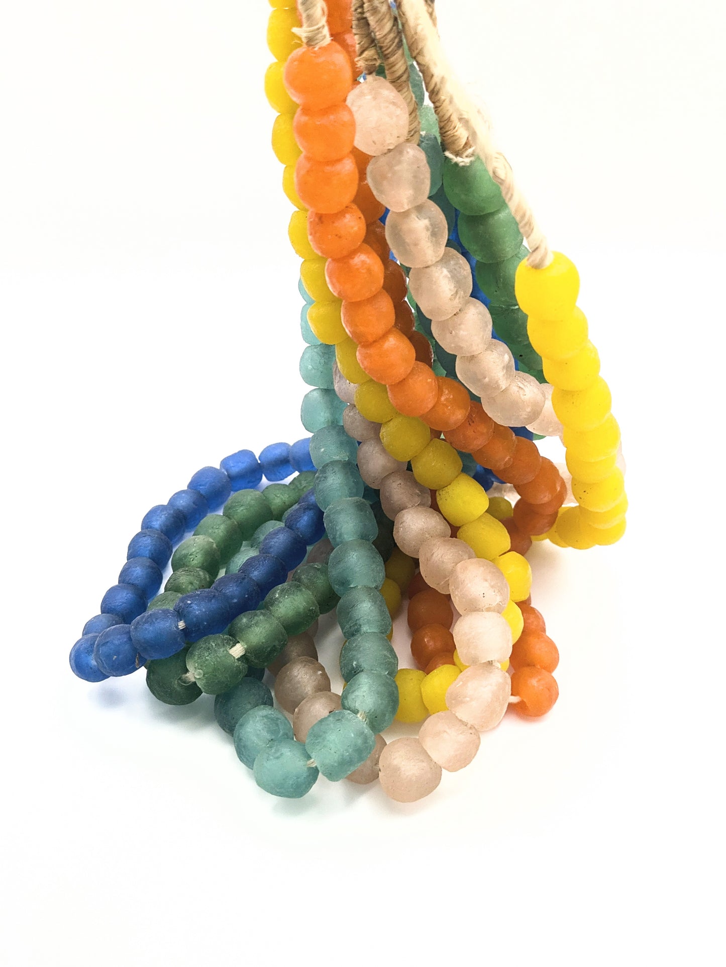 Recycled Glass Bead Strands from Ghana