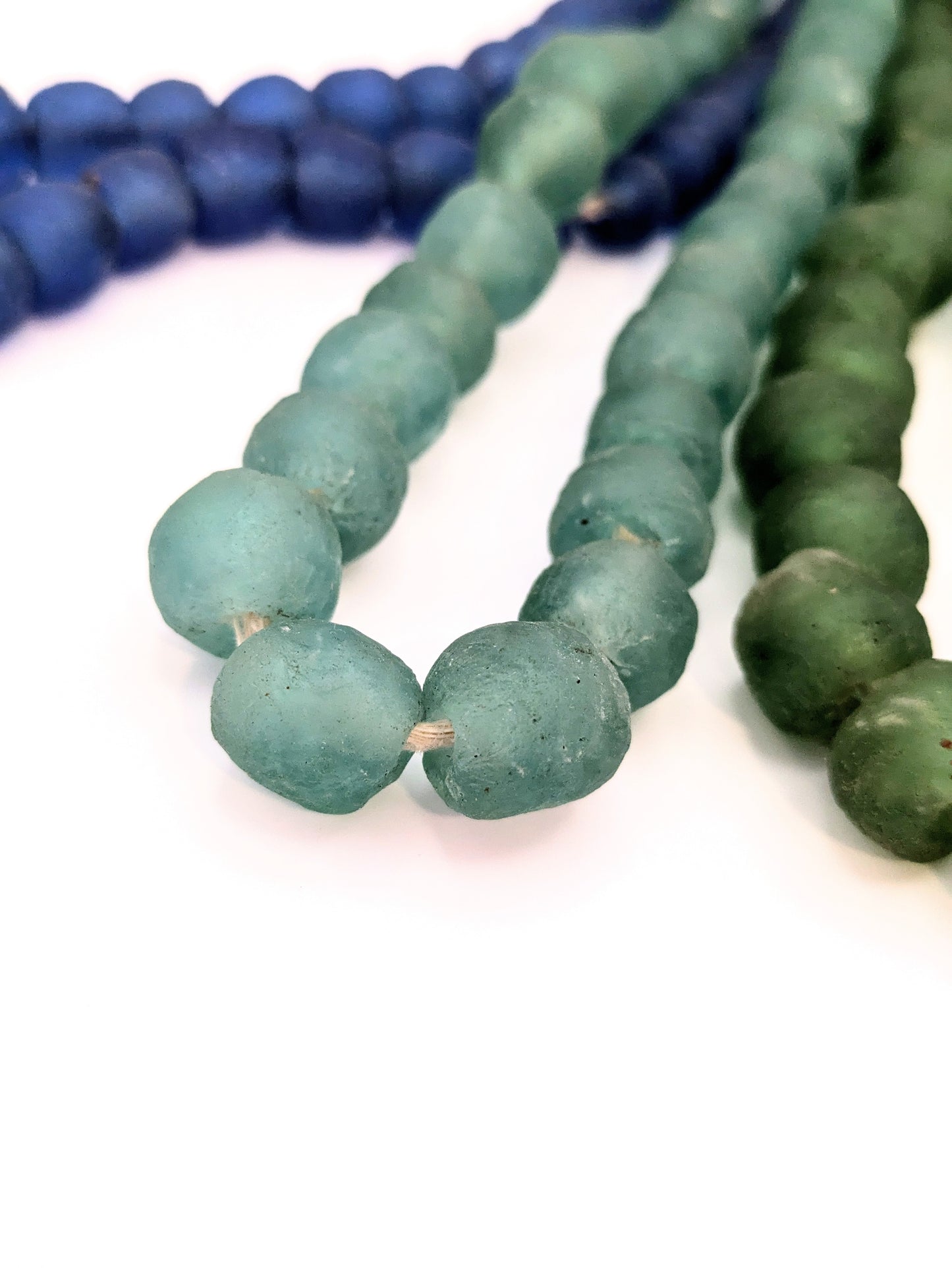 Recycled Glass Bead Strands from Ghana