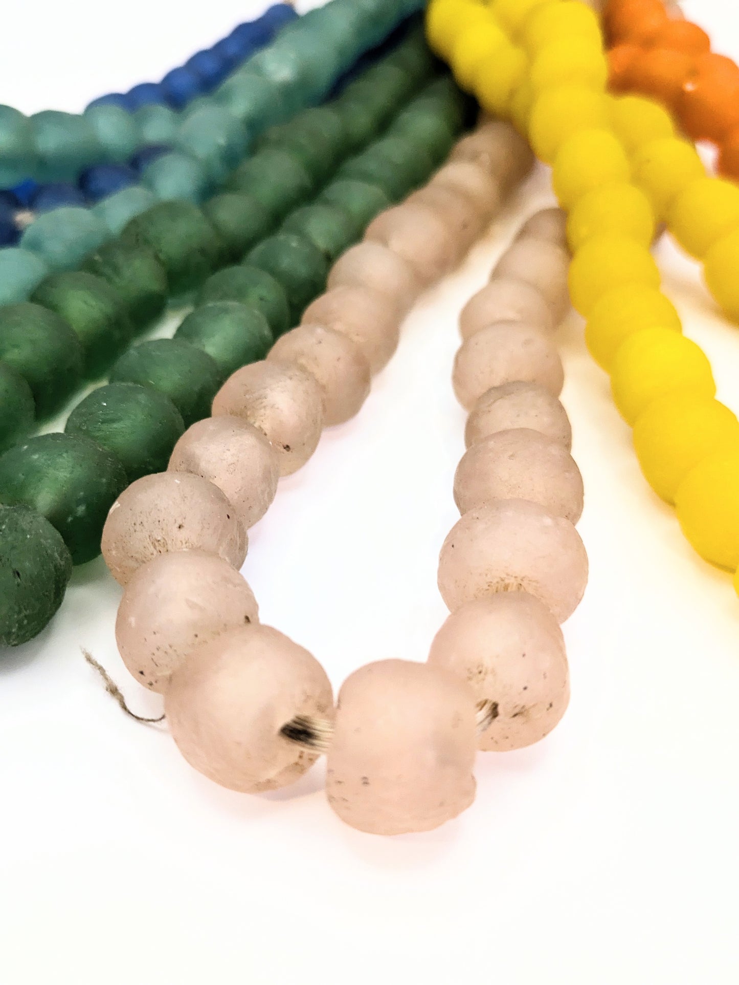 Recycled Glass Bead Strands from Ghana